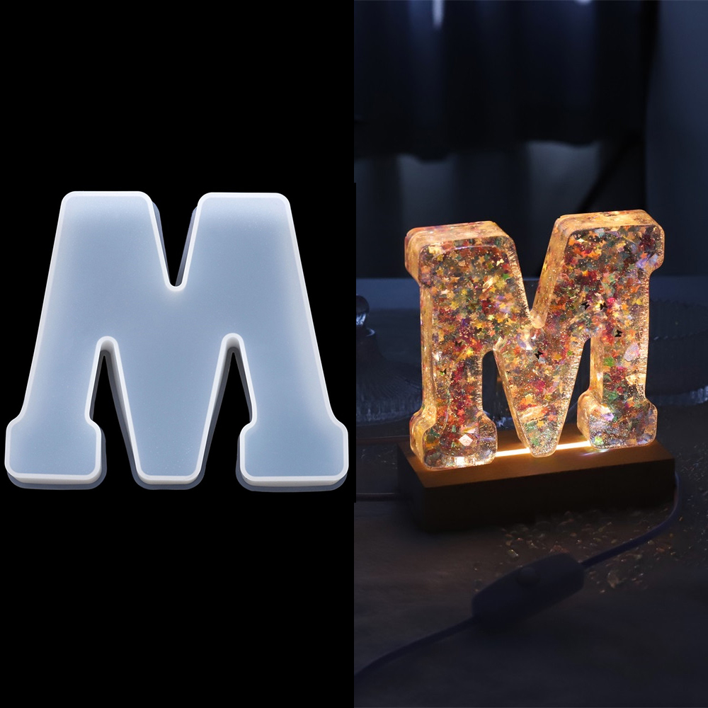 Resin Art Alphabet - Moules en Silicone avec lettres de